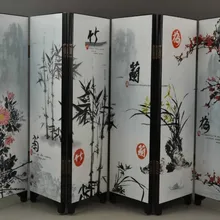 Китайский деревянный экран, лаковая живопись Цветущая Слива бамбуковая Цветочная живопись