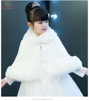 

Walk Beside You Faux Fur Bolero Kids Flower Girl Wrap Winter Coat Special Occasion Shrug Children Wedding Shawl Custom Made size