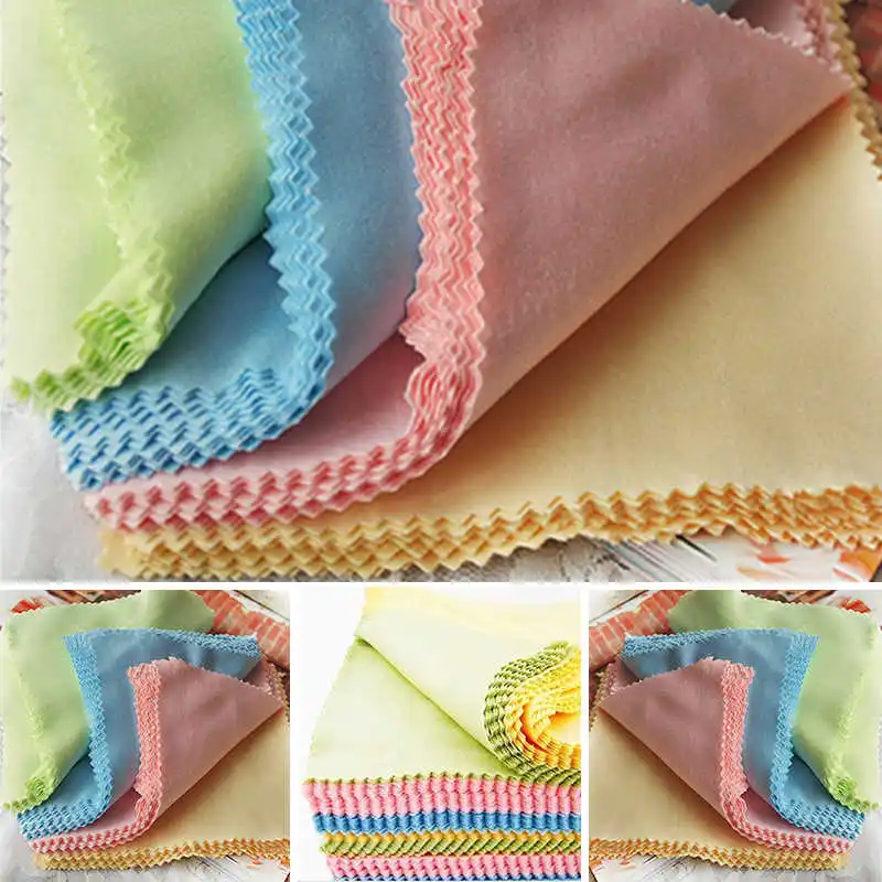 10pcs Cleaning Glasses Eyeglasses Cloth Economy Sunglasses Screen Microfiber Cleaner Cloth Eyewear Accessories Random