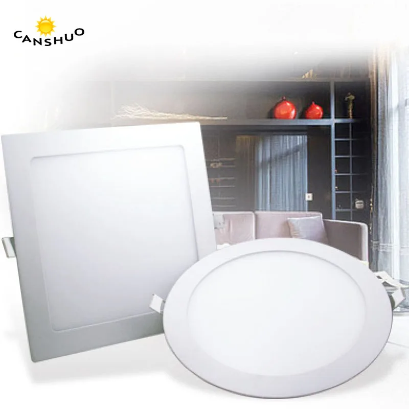

LED Panel Light Recessed Kitchen Bathroom Ceiling Lamp AC85-265VEnergy saving Square/Round LED Downlight 3w/6w/9w/15w/18w/24w