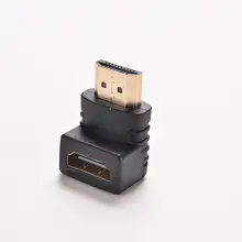 1 шт. HDMI V1.4 прямым углом мужчина к HDMI V1.4 B Женский позолоченный кабель адаптер 90 градусов HDTV 1080 P кабель hdmi разъем