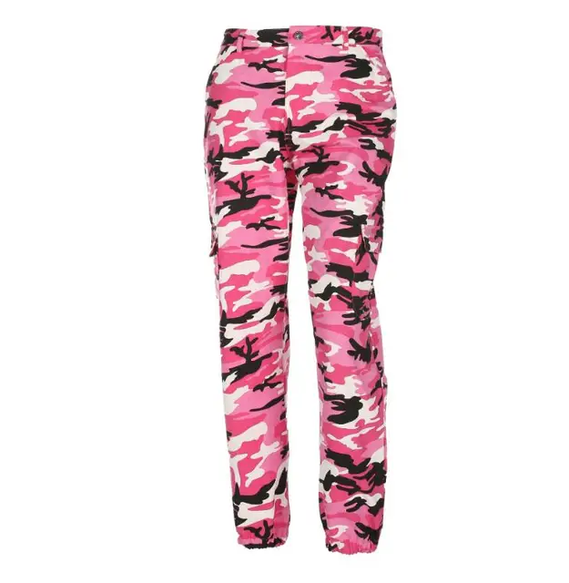 Women Camouflage Pants Casual Pink Camo Sweatpant Fashion Gray Orange
