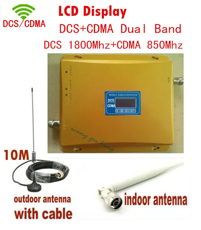 

Full Set LCD Display! Newest CDMA 850MHz + DCS 1800MHz dual band signal booster Gsm Repeater Mobile Signal Amplifier + Antenna