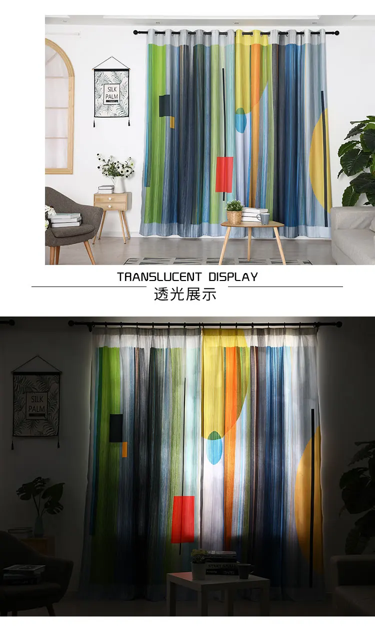 Colorful Striped New Modern Blackout Curtains For Living Room Space Collocation Simple Style Drapes For Window Treatment Panel