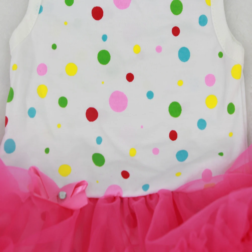 New Arivals Dotted Romper Dress Headband Clothes Set for 22''-23'' New Baby Girl Dress Up Outfit Dollfle Dolls Accessories