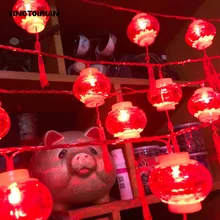 YINGTOUMAN кисточкой Красный тип светильника Вилки светодиодный гирлянда из лампочек Рождественский праздник, фестиваль праздничное декоративное освещение 5 м 20 светодиодный