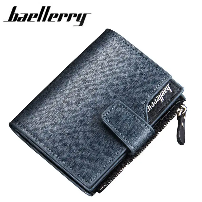 

Men Wallets Baellerry Leather Credit Card Holder Male Hasp Purse Wallet Zipper Coin Purse Money Cash Bag Wallet Carteras For Men