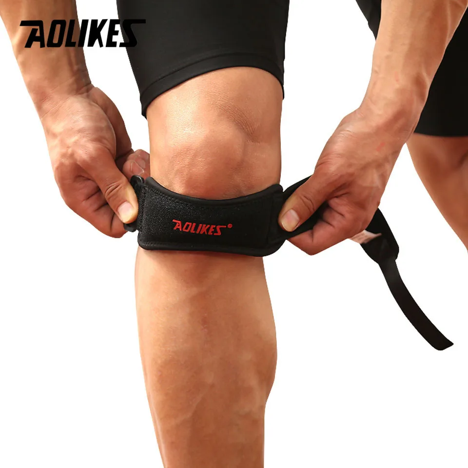

AOLIKES 1PCS Adjustable Jumpers's Knee Strap Patellar Tendon Pressurized Protector Support Slider Pad Running basketball