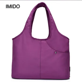 

IMIDO Top-handle Bag Handbags Women Famous Brand Big Nylon Shoulder Beach Bag Tote Female Shopping Bag Waterproof Purple HDG015