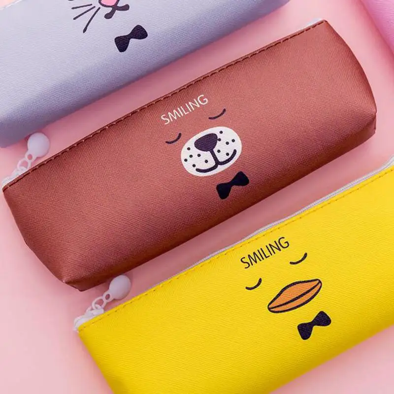 Kawaii Cartoon Zipper Cosmetic Bag Expression Animal Makeup Storage Bag Multifunction Travel Toiletry Kit Beauty Organizer Case