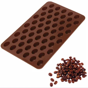 

55 Cavity Mini Coffee Beans Shape Baking Tray Chocolate Cake Decorating Tools Fondant Silicone Candy Mold Cake Decoration Baking
