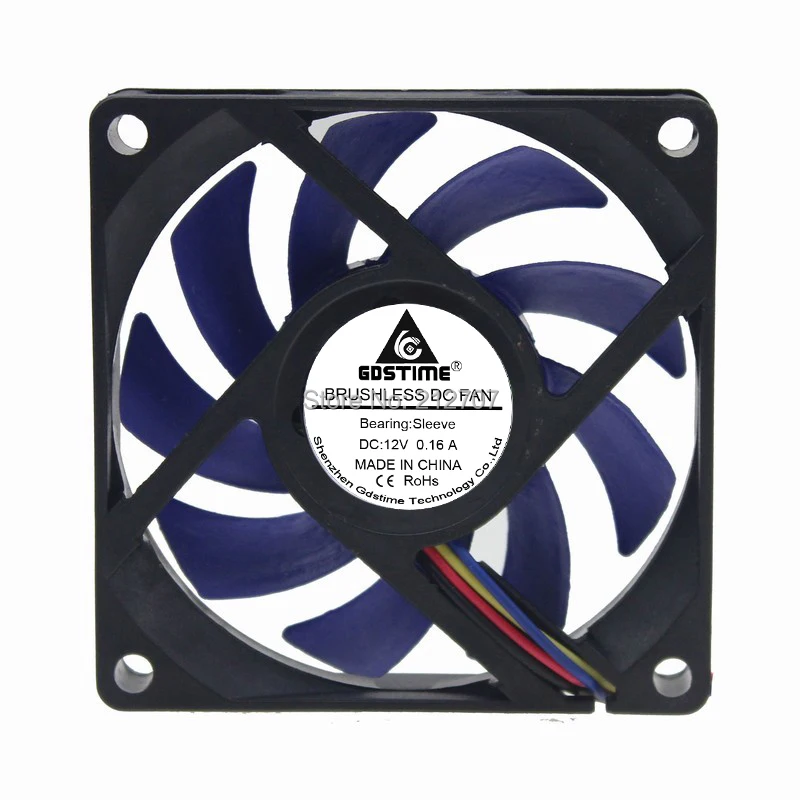 

Gdstime Brushless 70mm x 70mm x 15mm Hydraulic Bearing 4Pin 7015 7cm 7mm 12V DC Cooling Fan