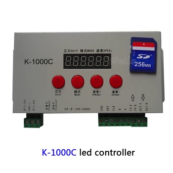 

LED T1000S upgrade K-1000C can support full-color RGBW bar 5-24V DMX512 chip full-color programming controller Up 2048LED pixels