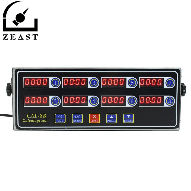 

Black Timer 8 Channel Digital CAL-8B Burger Basket Shaking Timing 3 Stage Reminder Ring volume adjustable