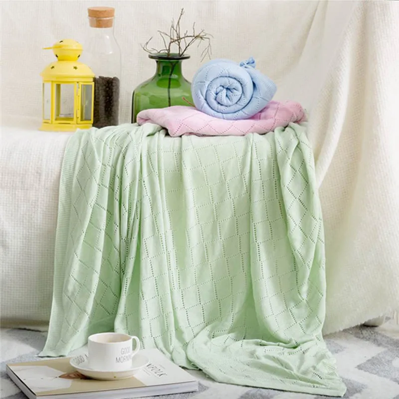 Solid Color Bamboo Fiber Summer Blanket Soft and Breathable Sofa