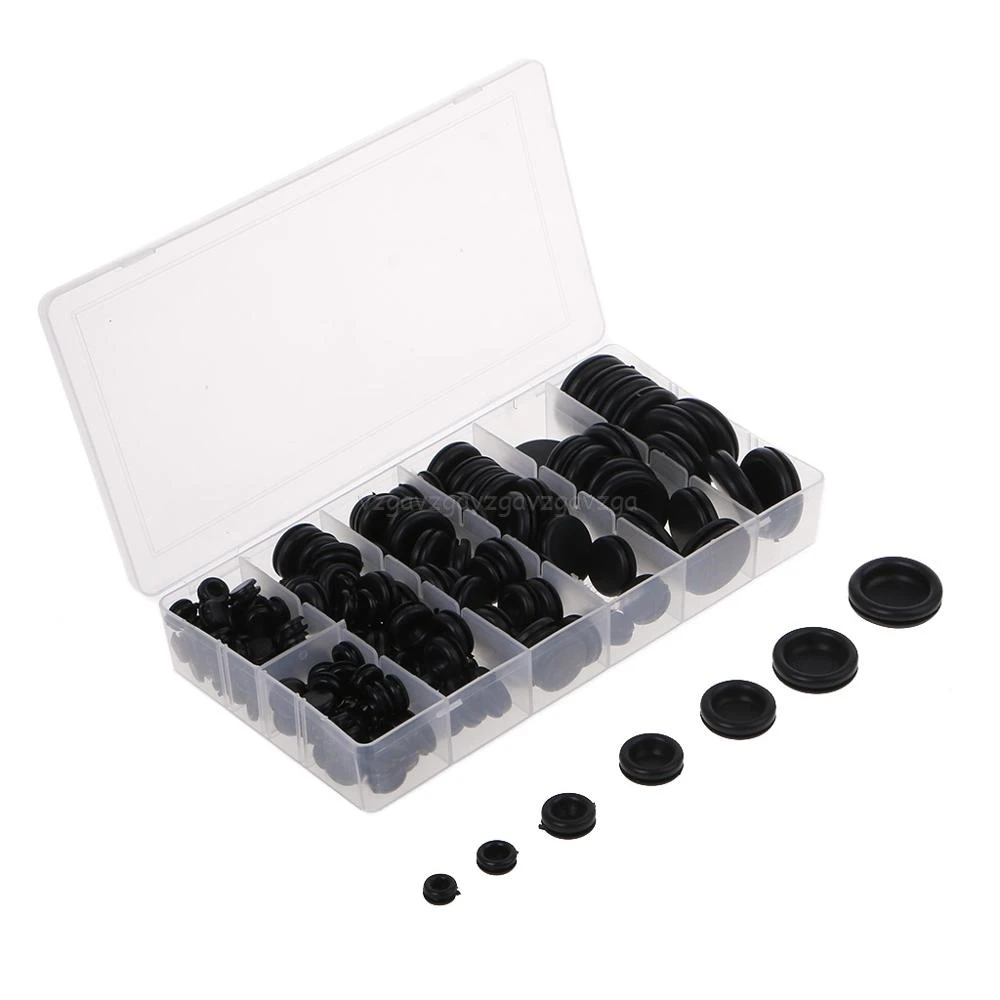 

170Pcs Rubber Grommets Assortment Fire Wall Electrical Gasket Kit Firewall Hole Plug Rubber Grommet My29 19 Dropship