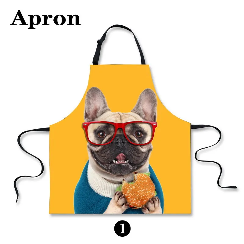 Unique Work Apron for Men Women Kawaii Pet Dog Print Personalized Chef