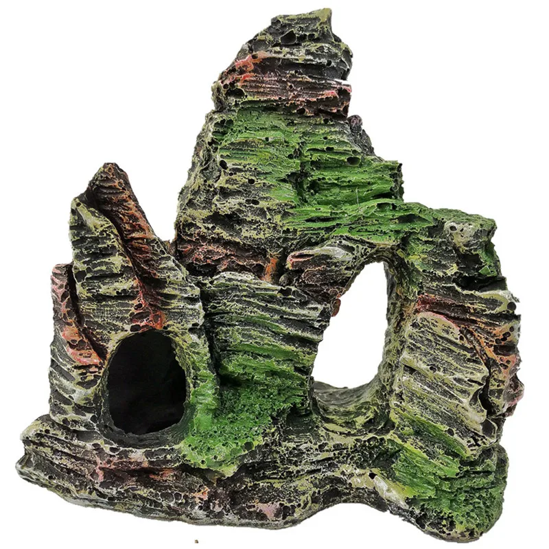 1 шт. аквариум с видом на горы декоративный камень резиновая имитация пещеры украшение аквариума декоративные Ландшафтные украшения - Цвет: Type3