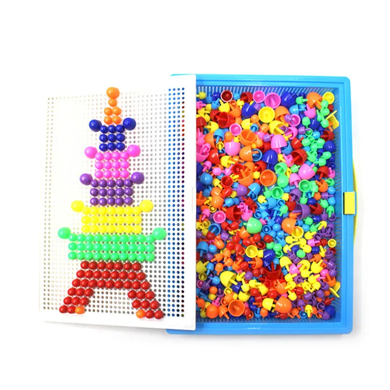 296 шт мозаичная картина детские игрушки-головоломки композитная интеллектуальная развивающая набор для ногтей гриб игрушки S7JN