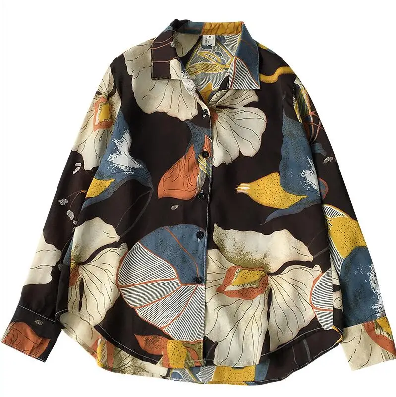 

New women's funny print long sleeve irregular shirt