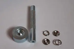 

11mm Handheld Press Stud Attaching Tool for 11mm Poppers/Snaps + 20 set 11mm press studs
