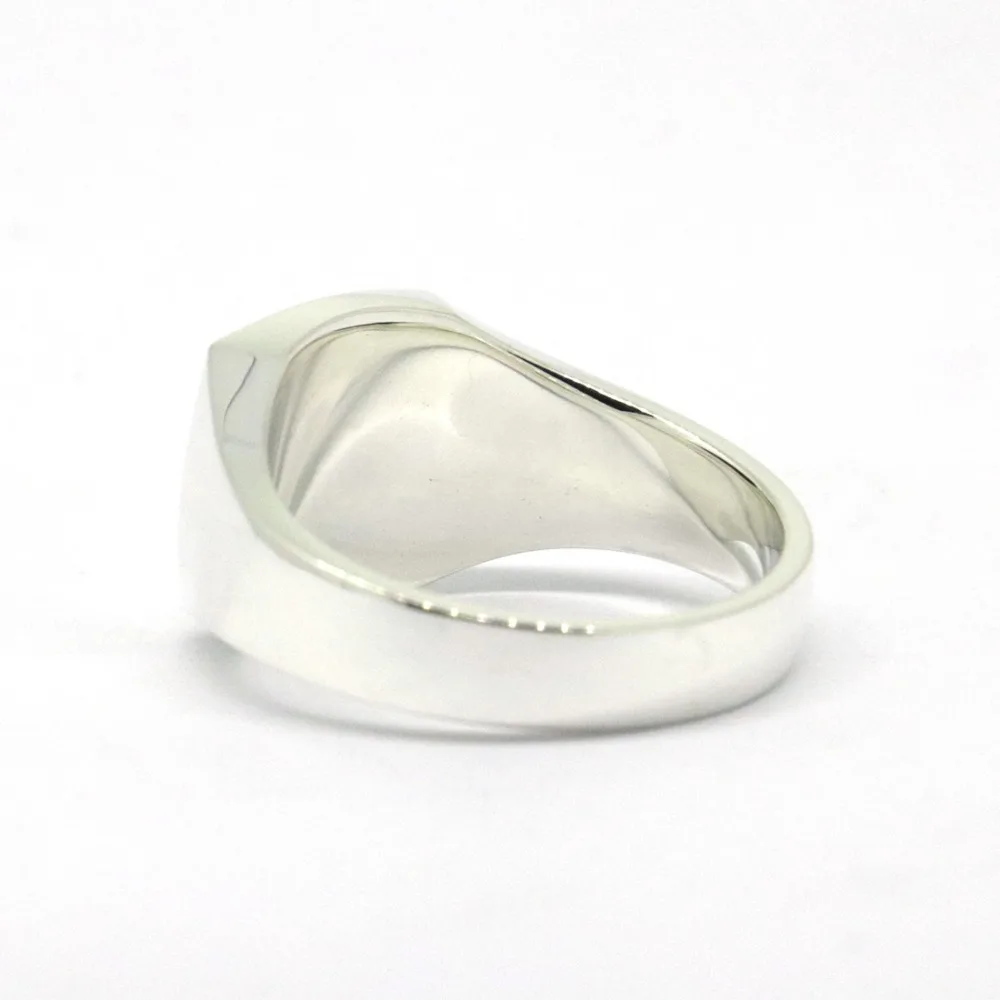 Wellmade квадратное кольцо из чистого серебра серебряное с печатью|silver square ring|silver signet