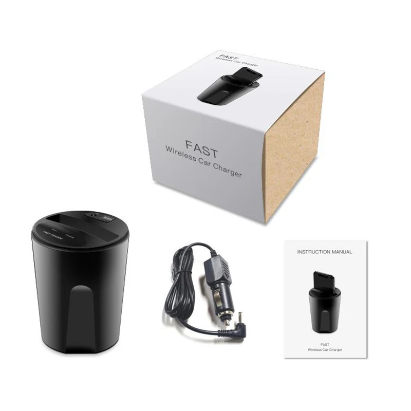 Wireless charger cup 10 Вт QI автомобильное беспроводное зарядное устройство чашка с USB выходом для IPhoneXS MAX XR X 8 Беспроводное зарядное устройство usb зарядка держатель для samsung S10 S9 - Тип штекера: Wireless charger cup
