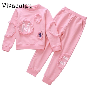 

New Children Girls Autumn Clothing Set Fashion Long-sleeve Shirts Pants 2Pcs Tracksuits Girls Casual O-Neck Pullover Outwears
