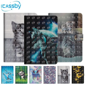 

sFor Coque iPad Mini 5 Case 2019 Cute Cat Wolf Leather Flip Wallet Phone Cases For Apple iPad Mini 5 Mini5 Cover Etui Capinha