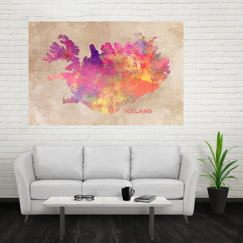 

Iceland map Art Living Room Wall Art Picture Home Decor Canvas Painting 50x75cm