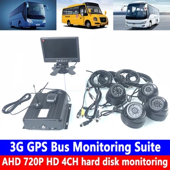 

AHD 720P HD 4CH hard disk monitoring 3G GPS bus monitoring kit business car / engineering car / private car / freight car