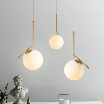 

MOdrn Glass Ball LED Pendant Lights Modern Pendant Lamps Living Room Bedroom Dinning Room Art Deco Indoor Use Kitchen Fixtures