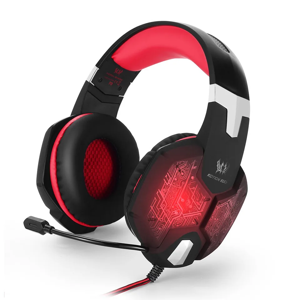 KOTION EACH G1000 Stereo Gaming Headphones Over Ear PC Gamer Headset with Microphone Breathing LED Light for Computer Game (7)