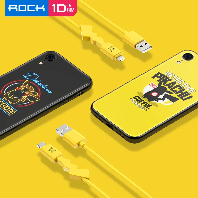 Аниме детектива Пикачу USB 2,0 type-c кабель для зарядки данных для Android Apple iphone 6 iphone X