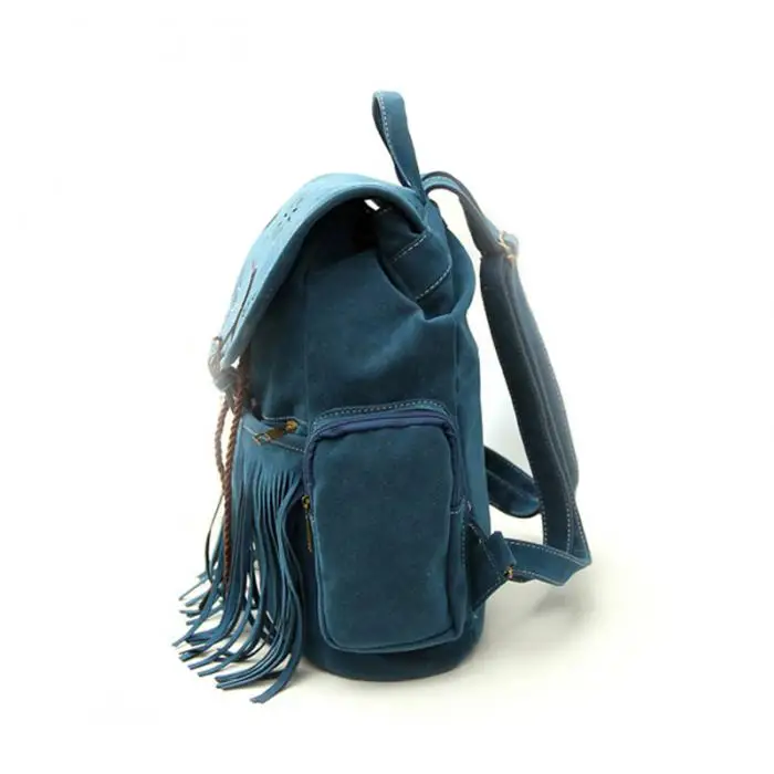 Женский рюкзак с кисточками, сумка в стиле ретро с гравировкой и бахромой, Женская винтажная сумка, Mochila AB@ W, женская сумка