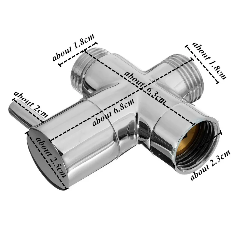 Латунь 1/" Ванная комната смеситель для душа Тройник Разъем хромированный 3 Way переключатель Туалет биде клапан Аксессуары для ванной комнаты