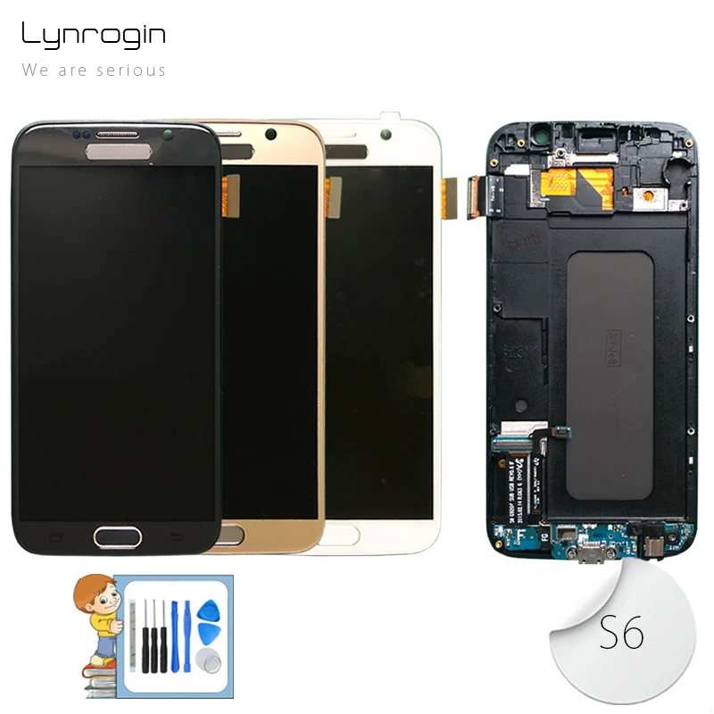 

High Quality S6 LCD Screen For Samsung Galaxy S6 Display with Frame LCD Screen Assembly For Samsung S6 G920 G920A G920F LCD