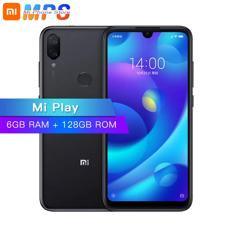

In Stock Xiaomi Mi Play 6GB 128GB Smartphone MTK Helio P35 Octa Core Telephone 5.84" 19:9 Full Screen Dual 12MP+2MP AI Camera