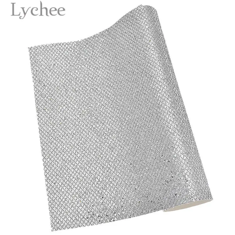 Lychee Life 21x29 см А4 сетка блестящая искусственная кожа ткань Высококачественная Синтетическая Кожа DIY материал для сумок одежды - Цвет: 1