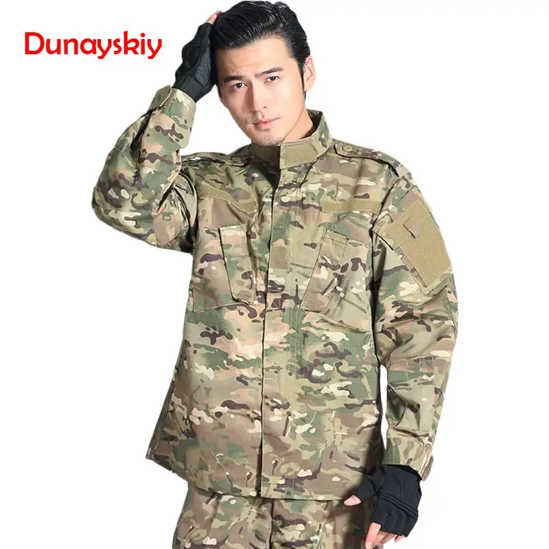 

Military Uniform Set Army Outdoors Camouflage Color Tactical Men Clothes Special Forces Combat Shirt Soldier Training Clothes
