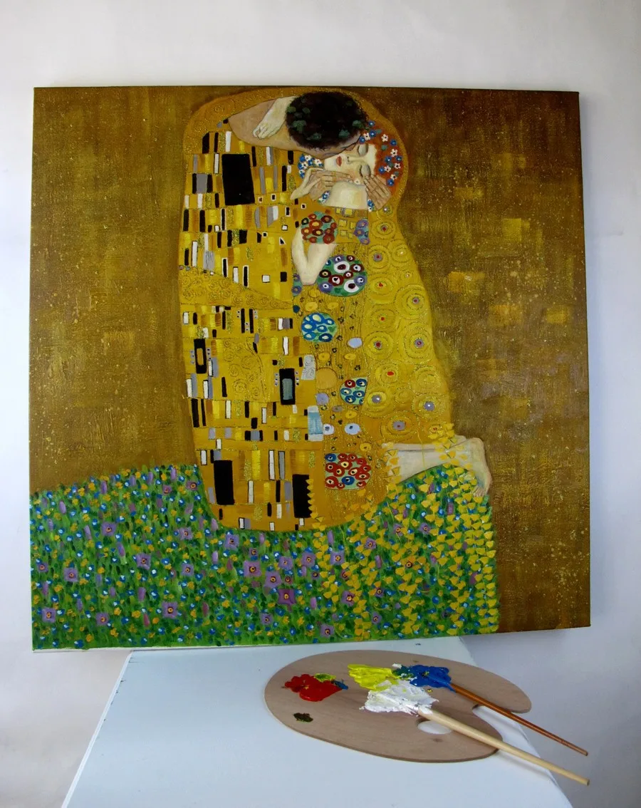 Масло ручной работы на холсте качество воспроизводство поцелуй от Gustav Klimt