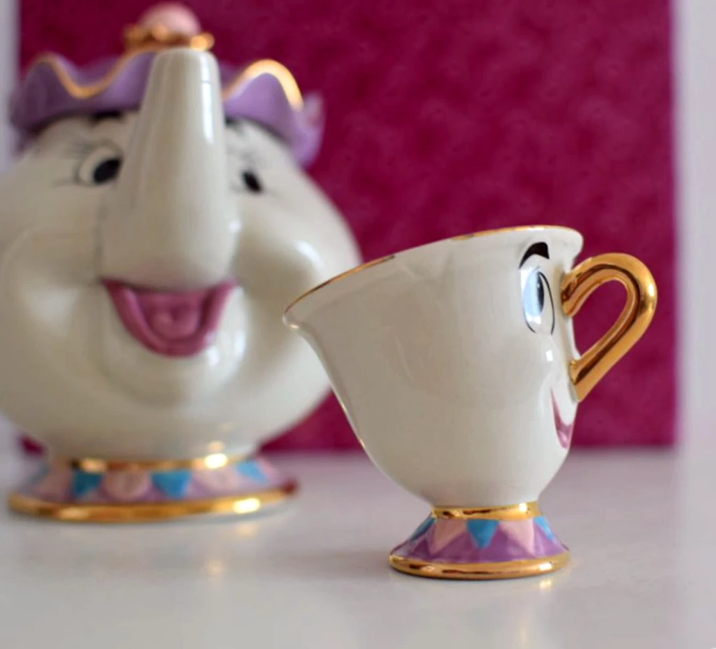 Мультфильм красота и чудовище чай горшок кружка Mrs Potts Чип чай горшок чашка 2 шт. один набор для друга подарок