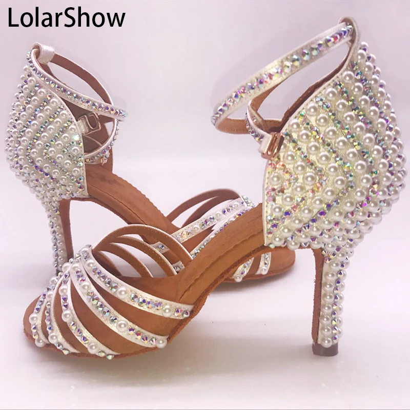 Комплект обуви; chaussure de danse femme; женская обувь для профессиональных танцев; Обувь для бальных танцев; стразы; обувь для сальсы
