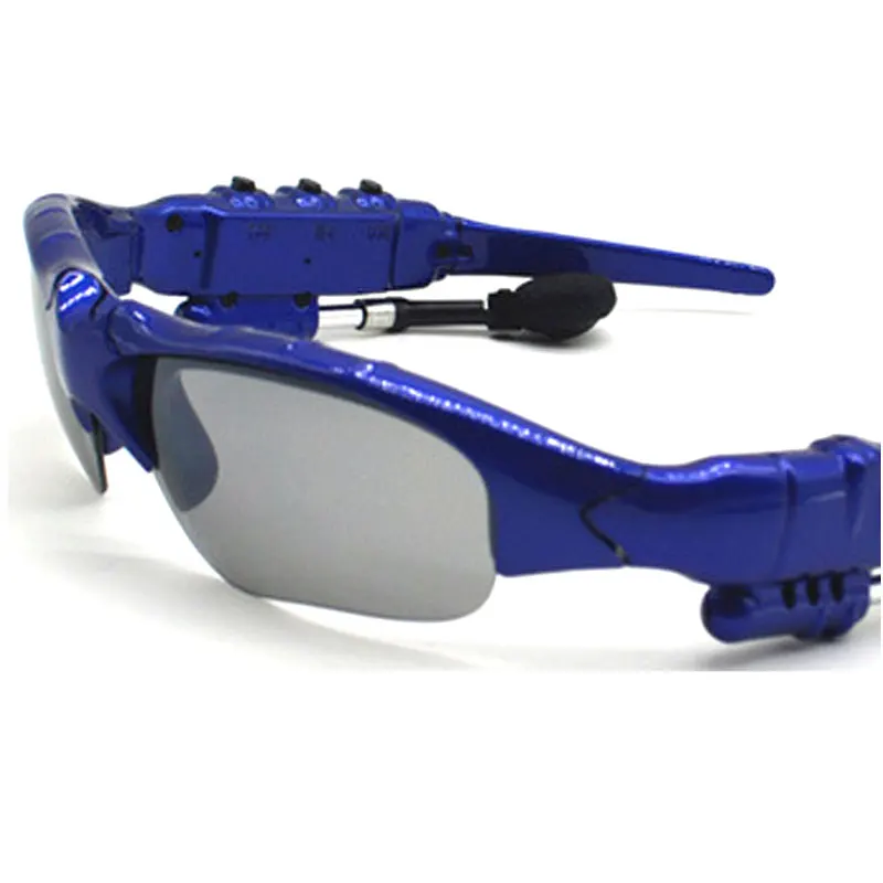 Аниме Hatsune Miku солнцезащитные очки с наушниками Bluetooth 4,1 Стерео Музыкальная гарнитура спортивные беспроводные наушники для Iphone samsung htc MP3 - Цвет: Blue Frame