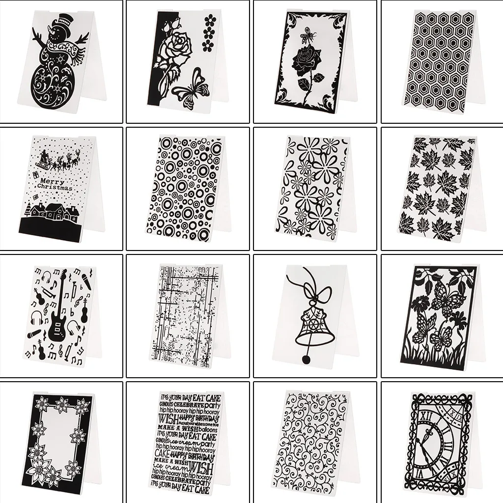 

16 Styles Plastic Embossing Folder For Scrapbooking Photo Album Card Template Embossing Crafts Paper Decor