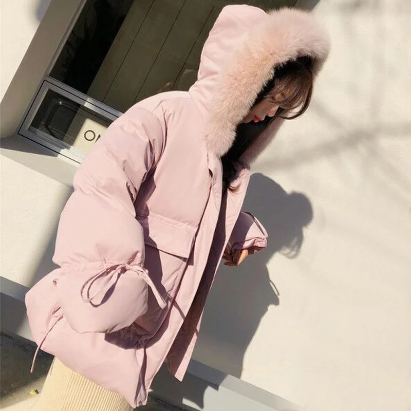 

Real Raccoon Fur 2018 New Winter Parka Women Medium-long Winter Coat Female White Duck Down Jacket Thick Warm Winter Women Coat