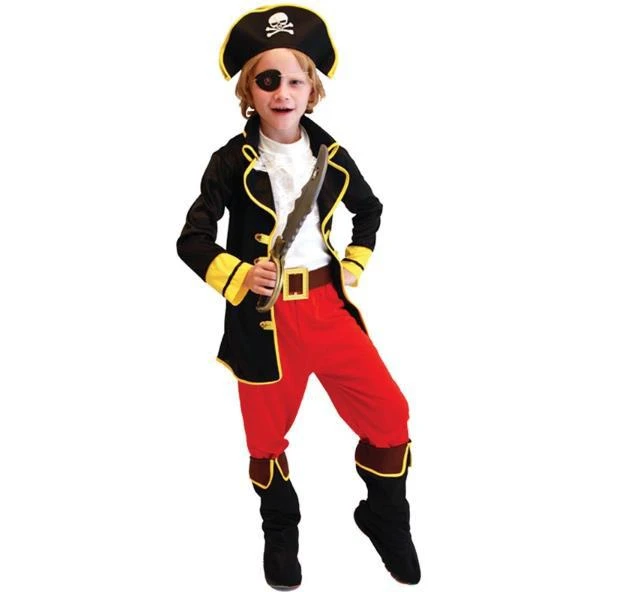 海賊キャプテンジャックコスプレ衣装子供ハロウィンパーティーcosply服トップ ベスト ブーツ 帽子 ファインプレー ベルト5セット衣装18 Hat Gloves Scarf Set Boot Rubberhat Skull Aliexpress