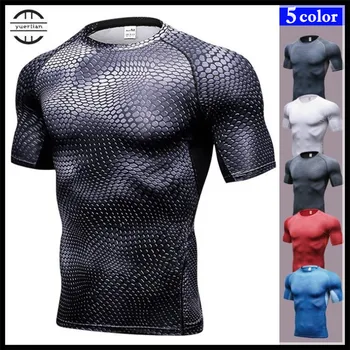 

Men Pro Compression 3D Slim Print Tight T-shirt,High Elastic Quick-drying Wicking Sporting Fitness Short Sleeve Shirts Shapers