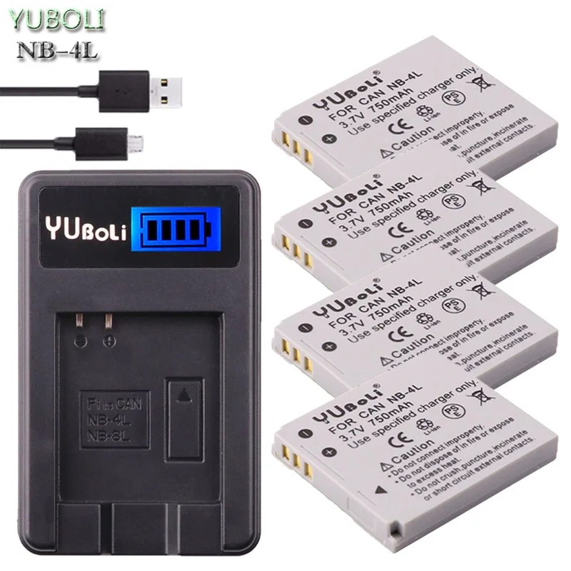

NB-4L NB 4L NB4L Li-ion Batteries + LCD USB Charger for Canon IXUS 60 65 80 75 100 I20 110 115 120 130 IS 117 220 225