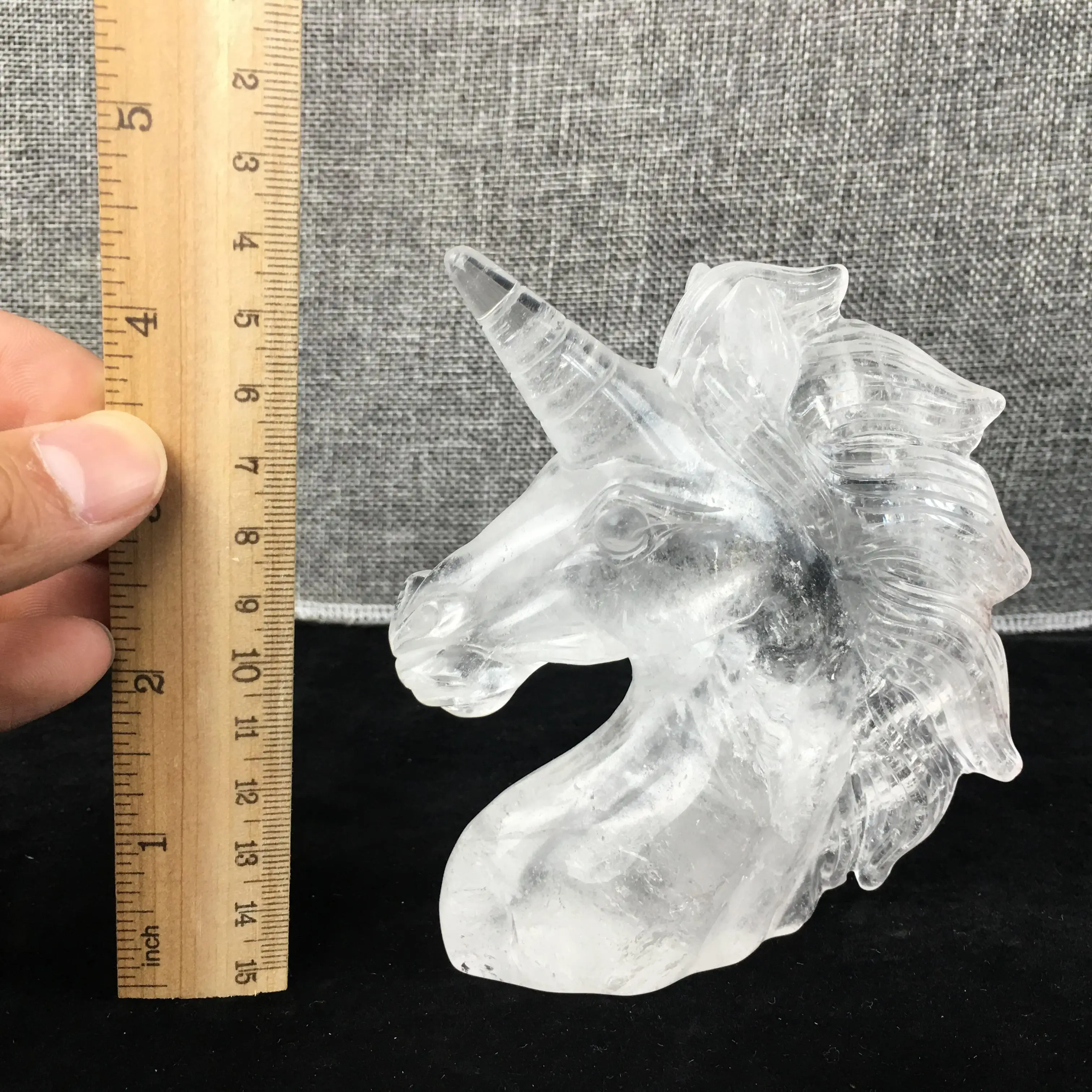 1 шт. природный камень кристалл кварца резной Единорог Кристалл Исцеления Home